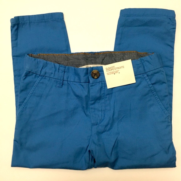 H&M Other - NEW H&M Slim Fit Pants 100% Cotton Size 3T Blue Preppy Classic